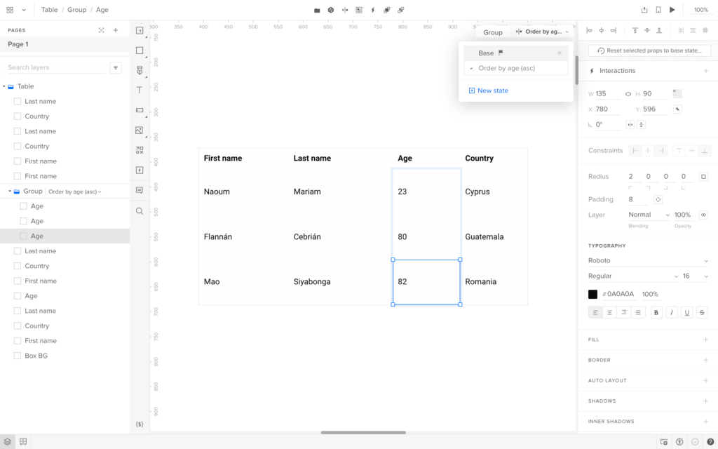 table ux state